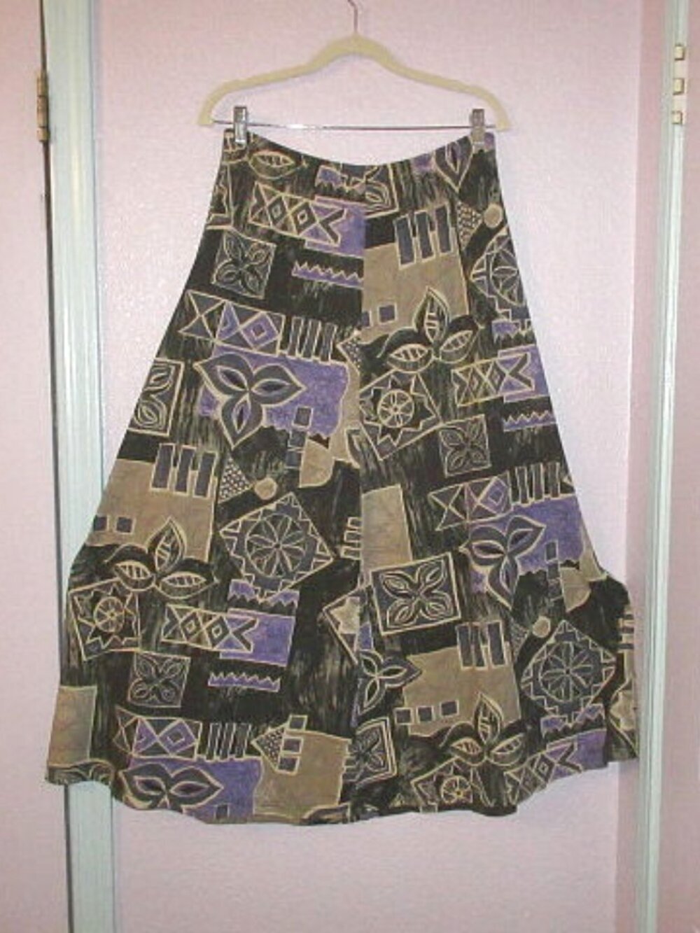 Vtg Chico's Maxi Skirt Size 0 S Pockets Pull On Cotton Floral Lagenlook Artsy